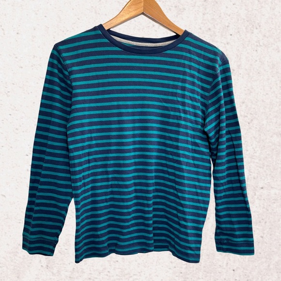 Old Navy Kids Long Sleeve Striped Tee - Blue and Green - Picture 1 of 4